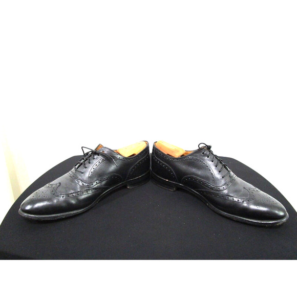 Barneys New York Handmade in England Black Leather Wingtip Oxford Shoes Men 11 D main image 7